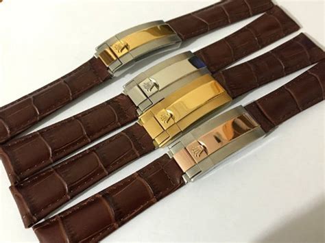 rolex on a leather strap|rolex leather strap for women.